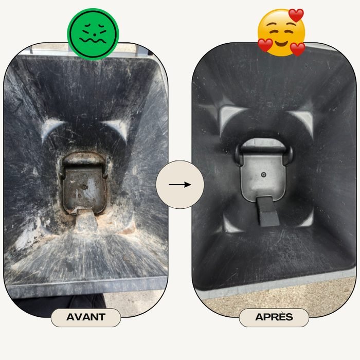 Bac de recyclage avant et après lavage